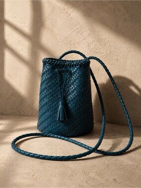 RARE Dragon Diffusion Double Jump Pompom Bucket Bag | Handwoven Buffalo Leather